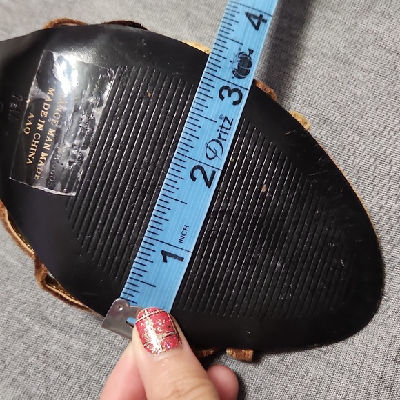 Bandolino Golden Velvet Strappy Heels - Picture 10 of 16